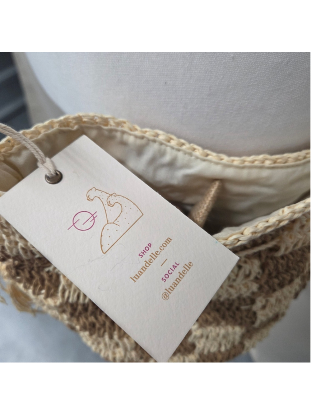 Lu and Elle Woven Shoulder Bag Boho-Chic Coastal Grandmother Cottagecore Organic - Picture 2 of 5